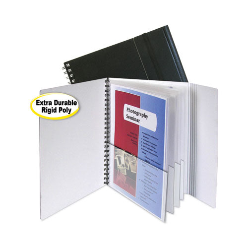 Image of C-LineÂ® Eight-Pocket Portfolio With Security Flap, Polypropylene, 8.5 X 11, Black/white