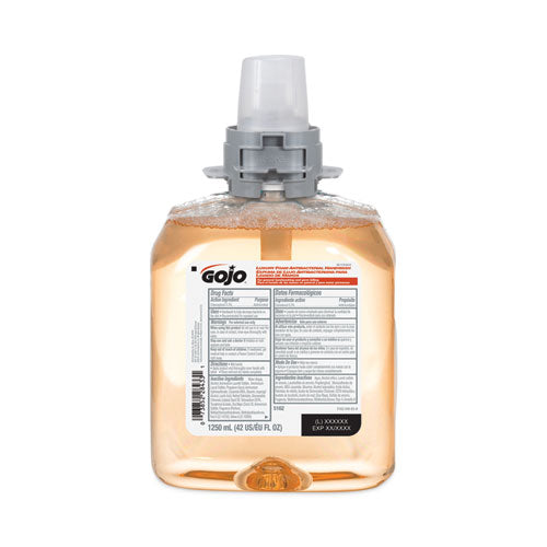 Image of GOJO® 5162-03 Luxury Foam Antibacterial Handwash, Refill for FMX-12 Dispenser, Fresh Fruit Scent, 1,250 mL