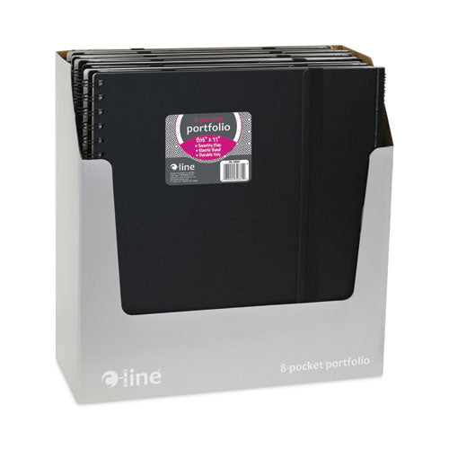 Image of C-LineÂ® Eight-Pocket Portfolio With Security Flap, Polypropylene, 8.5 X 11, Black/white