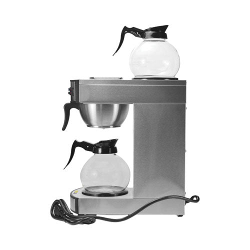 Image of Coffee Pro CPRLG2 Two-Burner Institutional Coffeemaker, 10/12 Cup, 8.75 x 14.75 x 15.25, Stainless Steel