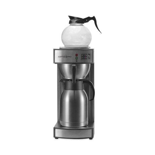Image of Coffee Pro CPRLT Thermal Institutional Brewer, 12-Cup, 15.5 x 14.75 x 17, Stainless Steel