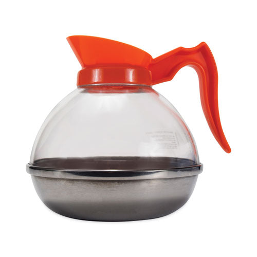 Image of Coffee Pro CPU13 Unbreakable Decaffeinated Coffee Decanter, 60 oz, Orange Handle