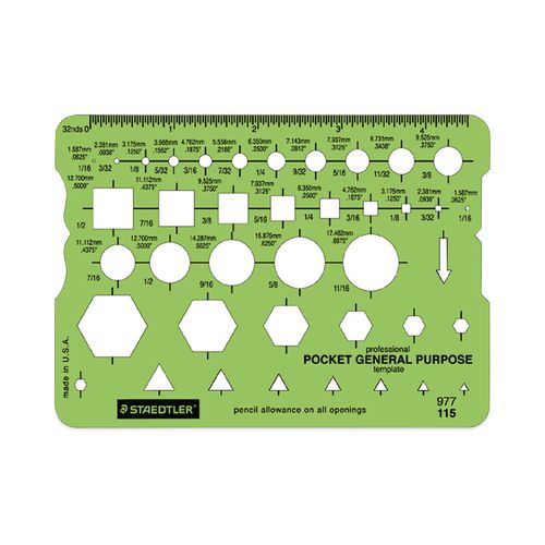 Image of Staedtler® 977 115 Templates, 40 Geometric Shapes, 3.63 X 5.13, Green