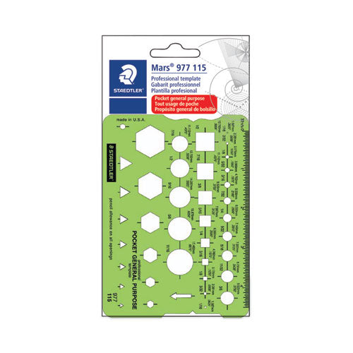 Image of Staedtler® 977 115 Templates, 40 Geometric Shapes, 3.63 X 5.13, Green