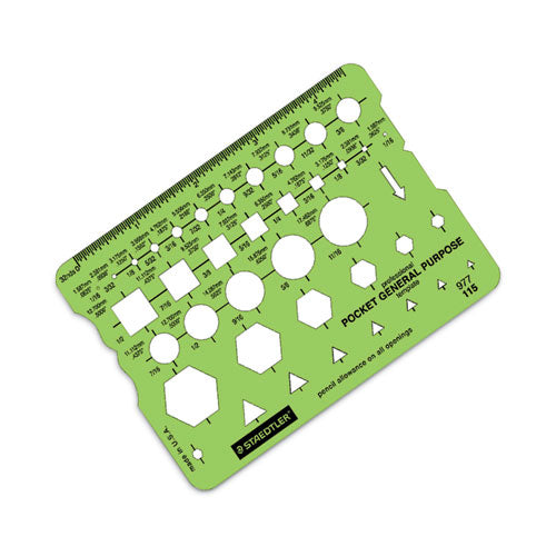 Image of Staedtler® 977 115 Templates, 40 Geometric Shapes, 3.63 X 5.13, Green