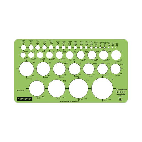 Image of Staedtler® 977 101 Templates, 39 Circles, 4 X 7.25, Green