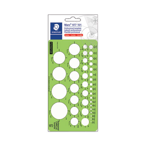 Image of Staedtler® 977 101 Templates, 39 Circles, 4 X 7.25, Green