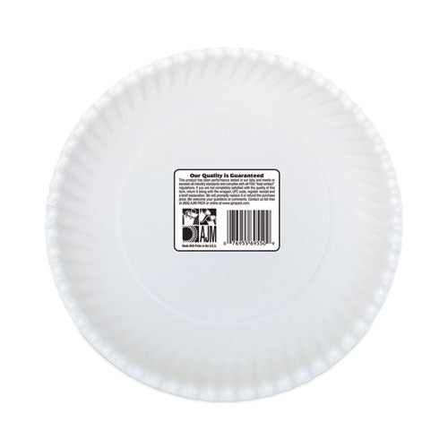 Image of AJM Packaging Corporation AJM OH9AJBXWH Original Heavyweights Paper Plates, 9" dia, White, 120/Pack, 8 Packs/Carton