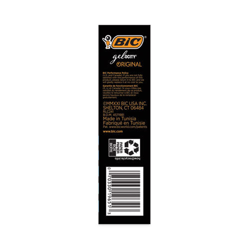 Image of BIC® RLC241-BK Gel-ocity Gel Pen Value Pack, Retractable, Medium 0.7 mm, Black Ink, Clear/Black Barrel, 24/Pack
