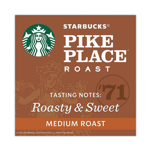 Image of Starbucks® 12411946 Whole Bean Coffee, Pike Place Roast, 1 lb Bag, 6/Carton