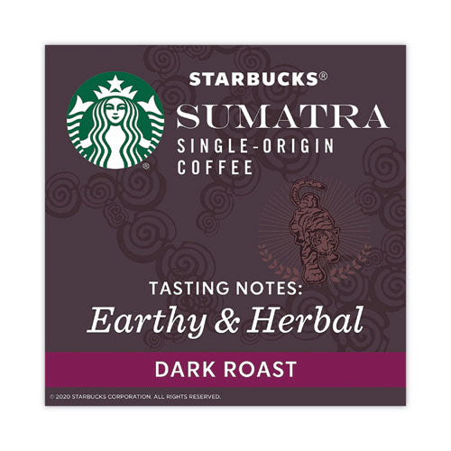 Image of Starbucks® 12565254 Sumatra Coffee K-Cups, Sumatra, 0.4 oz K-Cup, 96/Box