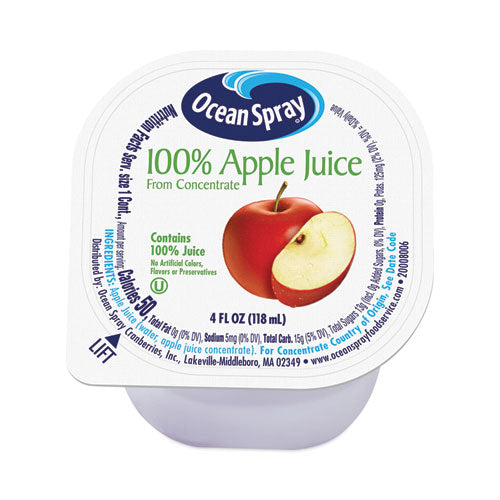 Image of Ocean SprayÂ® 100% Juice, Apple, 4 oz Cup, 48/Box