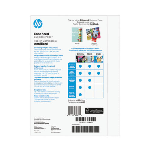 Image of HP Q6611A Color Laser Glossy Brochure Paper, 97 Bright, 40 lb Bond Weight, 8.5 x 11, White, 150/Pack