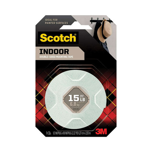 Image of Scotch® 110S Permanent High-Density Foam Mounting Tape, Double-Sided, Holds Up to 15 lb, 0.5" x 80", White