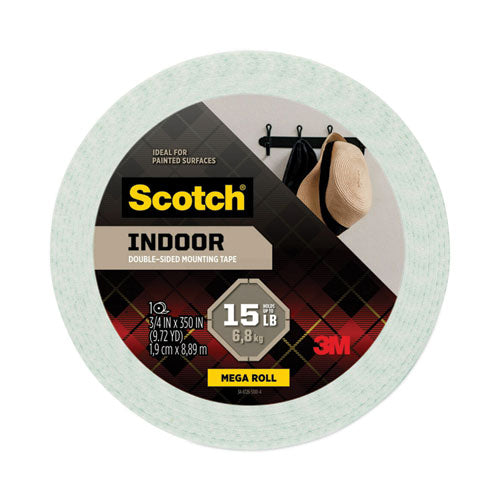 Image of Scotch® 110-LONG-HANG Permanent High-Density Foam Mounting Tape, Holds Up to 2 lb, 0.75" x 9.75 yd, White