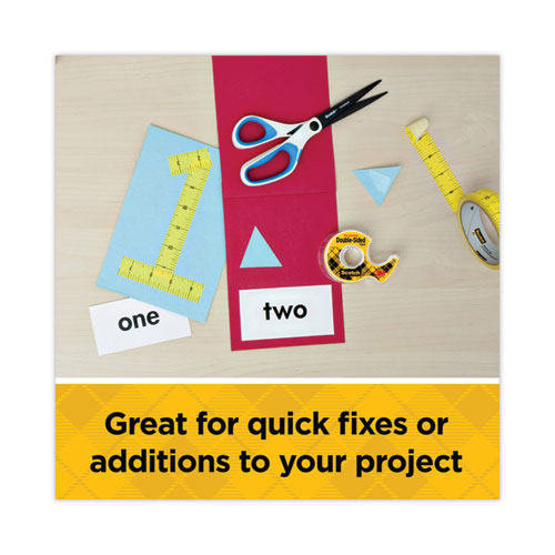 Image of Scotch® 136 Double-Sided Permanent Tape In Handheld Dispenser, 1" Core, 0.5" X 20.83 Ft, Clear