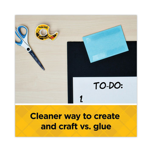 Image of Scotch® 136 Double-Sided Permanent Tape In Handheld Dispenser, 1" Core, 0.5" X 20.83 Ft, Clear