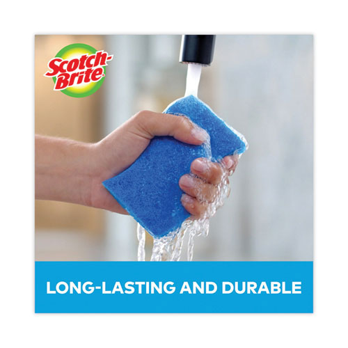 Image of Scotch-Brite® 526-6 Non-Scratch Multi-Purpose Scrub Sponge, 4.4 X 2.6, 0.8" Thick, Blue, 6/pack