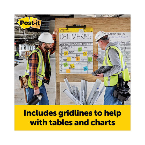 Image of Post-it® Easel Pads Super Sticky 560 Vertical-Orientation Self-Stick Easel Pads, Quadrille Rule (1 sq/in), (30) White 25 x 30 Sheets, 2/Carton