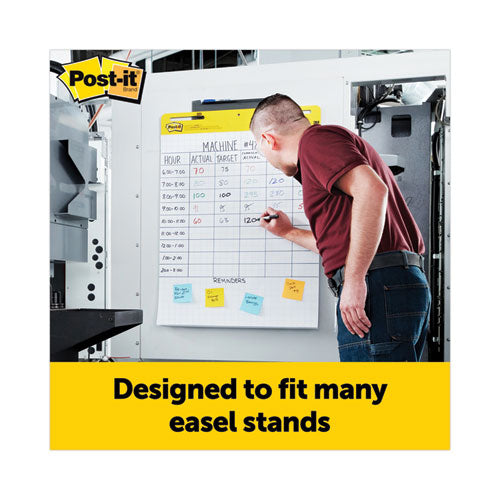 Image of Post-it® Easel Pads Super Sticky 560 Vertical-Orientation Self-Stick Easel Pads, Quadrille Rule (1 sq/in), (30) White 25 x 30 Sheets, 2/Carton