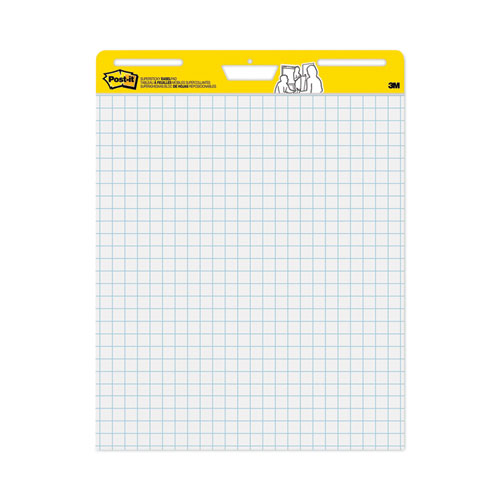 Image of Post-it® Easel Pads Super Sticky 560 Vertical-Orientation Self-Stick Easel Pads, Quadrille Rule (1 sq/in), (30) White 25 x 30 Sheets, 2/Carton