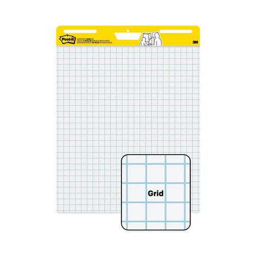 Image of Post-it® Easel Pads Super Sticky 560 Vertical-Orientation Self-Stick Easel Pads, Quadrille Rule (1 sq/in), (30) White 25 x 30 Sheets, 2/Carton