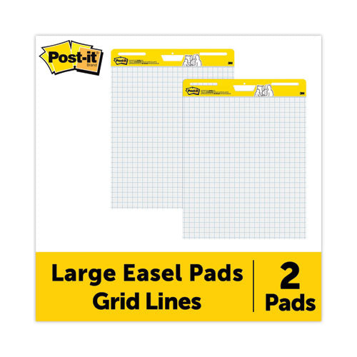 Image of Post-it® Easel Pads Super Sticky 560 Vertical-Orientation Self-Stick Easel Pads, Quadrille Rule (1 sq/in), (30) White 25 x 30 Sheets, 2/Carton
