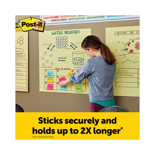 Image of Post-it® Easel Pads Super Sticky 561 VAD 4PK Vertical-Orientation Self-Stick Easel Pads, Presentation Format (1.5" Rule), (30) Yellow 25 x 30 Sheets, 4/Carton