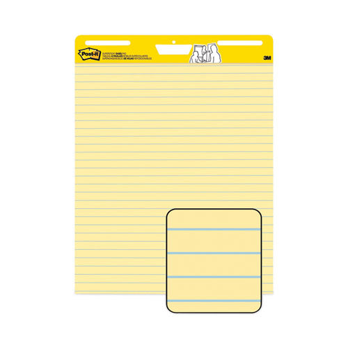 Image of Post-it® Easel Pads Super Sticky 561 VAD 4PK Vertical-Orientation Self-Stick Easel Pads, Presentation Format (1.5" Rule), (30) Yellow 25 x 30 Sheets, 4/Carton