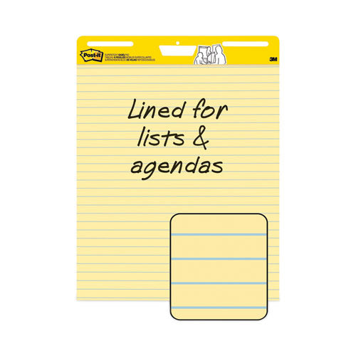 Image of Post-it® Easel Pads Super Sticky 561 VAD 4PK Vertical-Orientation Self-Stick Easel Pads, Presentation Format (1.5" Rule), (30) Yellow 25 x 30 Sheets, 4/Carton