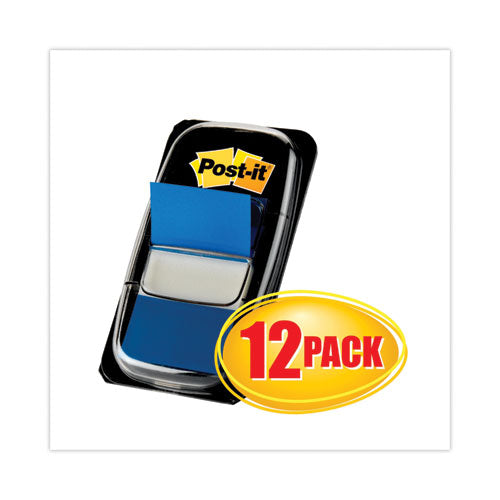 Image of Post-it® Flags 680BE212PK Marking Page Flags in Dispensers, Blue, 50 Flags/Dispenser, 12 Dispensers/Pack