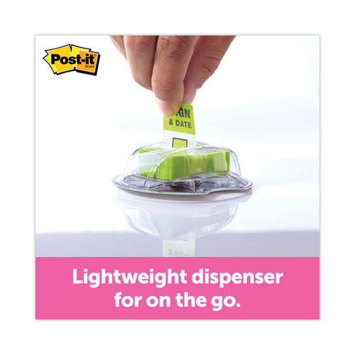Image of Post-it® Flags 680-HVSD Page Flags In Dispenser, "sign And Date", Bright Green, 200 Flags/dispenser
