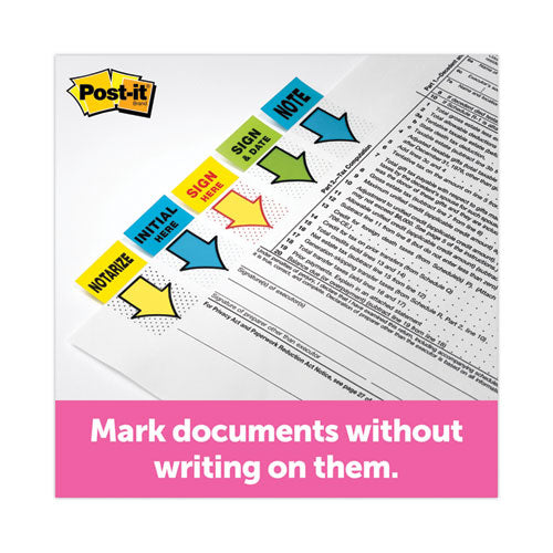 Image of Post-it® Flags 680-HVSH Page Flags In Dispenser, "sign Here", Yellow, 200 Flags/dispenser