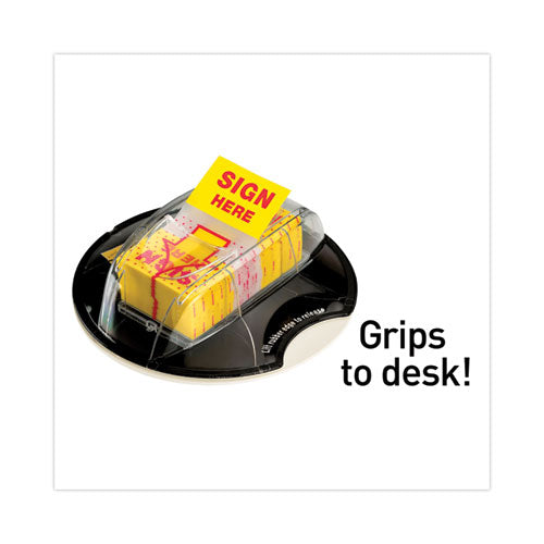 Image of Post-it® Flags 680-HVSH Page Flags In Dispenser, "sign Here", Yellow, 200 Flags/dispenser
