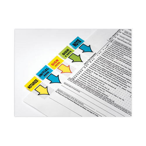 Image of Post-it® Flags 680-HVSH Page Flags In Dispenser, "sign Here", Yellow, 200 Flags/dispenser