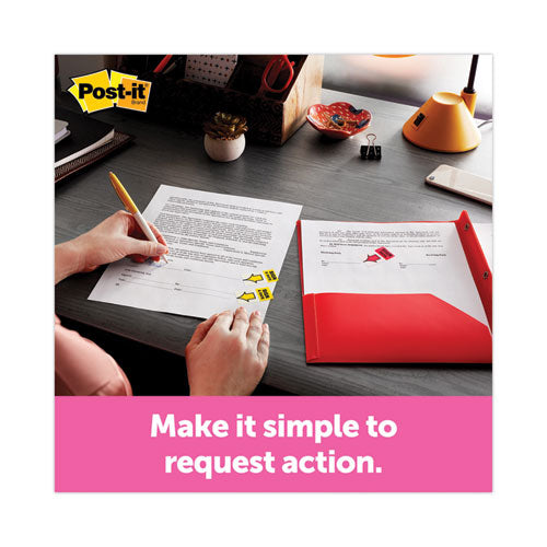 Image of Post-it® Flags 680-HVSHR High Volume Flag Dispenser, "sign Here", Red, 200 Flags/dispenser