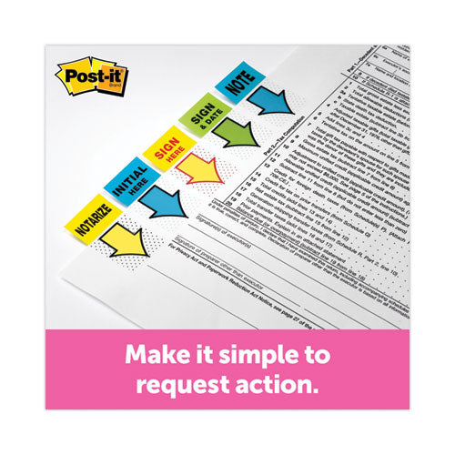 Image of Post-it® Flags 680-NZ2 Arrow Message 1" Page Flags, "Notarize," Yellow, 50 Flags/Dispenser, 2 Dispensers/Pack