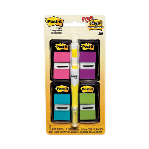 Image of Post-it® Flags 680-PPBGVA Page Flag Value Pack, Assorted Colors, 200 Flags And Highlighter With 50 Flags