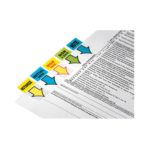 Image of Post-it® Flags 680-SD2 Arrow Message 1" Page Flags, "Sign and Date", Green, 50 Flags/Dispenser, 2 Dispensers/Pack