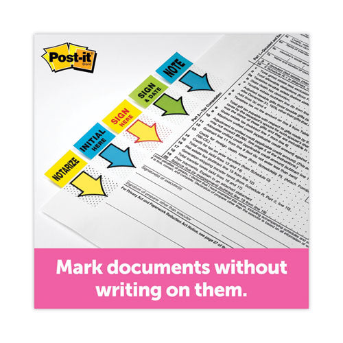 Image of Post-it® Flags 680-SH2 Arrow Message 1" Page Flags, "Sign Here", Yellow, 50 Flags/Dispenser, 2 Dispensers/Pack