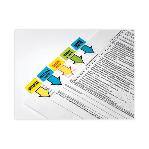 Image of Post-it® Flags 680-SH2 Arrow Message 1" Page Flags, "Sign Here", Yellow, 50 Flags/Dispenser, 2 Dispensers/Pack