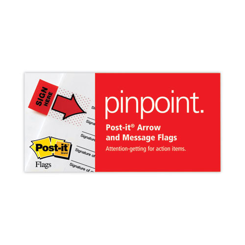 Image of Post-it® Flags 680-SH2 Arrow Message 1" Page Flags, "Sign Here", Yellow, 50 Flags/Dispenser, 2 Dispensers/Pack