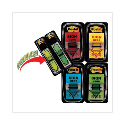 Image of Post-it® Flags 680SH4VA Arrow Message 1" Page Flags, 200 "Sign Here", 48 Arrow, Four Colors, 248/Pack