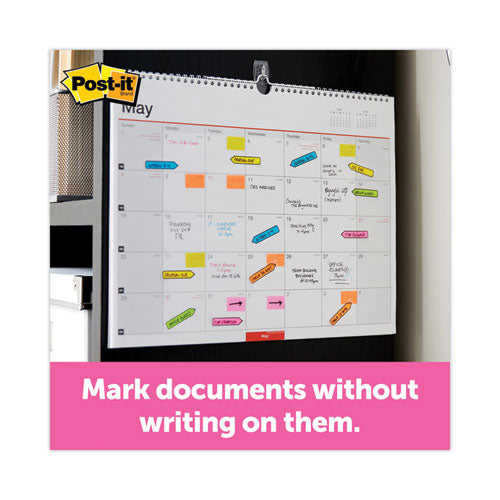 Image of Post-it® Flags 684-ARR3 Arrow 0.5" Page Flags, Assorted Primary, 24/Color, 96 Flags/Pack