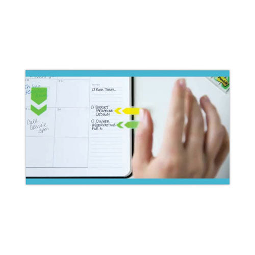 Image of Post-it® Flags 684-RDSH Arrow Message 0.5" Page Flags in Dispenser, "Sign Here", Red, 20 Flags Dispenser, 4 Dispensers/Pack