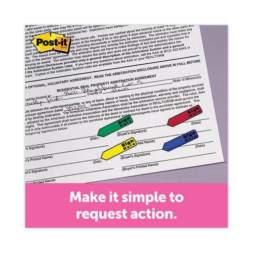 Image of Post-it® Flags 684-VAD2 Arrow 0.5" Page Flags, Assorted Primary/Brights, 252/Pack