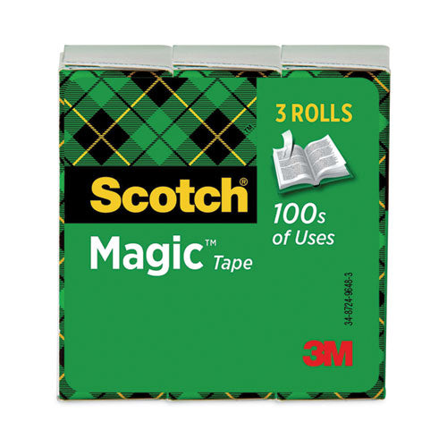 Image of Scotch® 810K3 Magic Tape Refill, 1" Core, 0.75" X 83.33 Ft, Clear, 3/pack