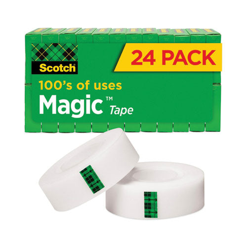 Image of Scotch® 810K24 Magic Tape Value Pack, 1" Core, 0.75" X 83.33 Ft, Clear, 24/pack