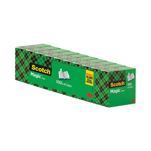 Image of Scotch® 810P10K Magic Tape Value Pack, 1" Core, 0.75" X 83.33 Ft, Clear, 10/pack