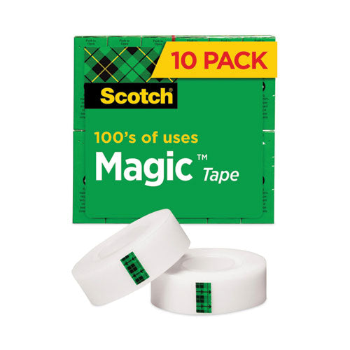Image of Scotch® 810P10K Magic Tape Value Pack, 1" Core, 0.75" X 83.33 Ft, Clear, 10/pack